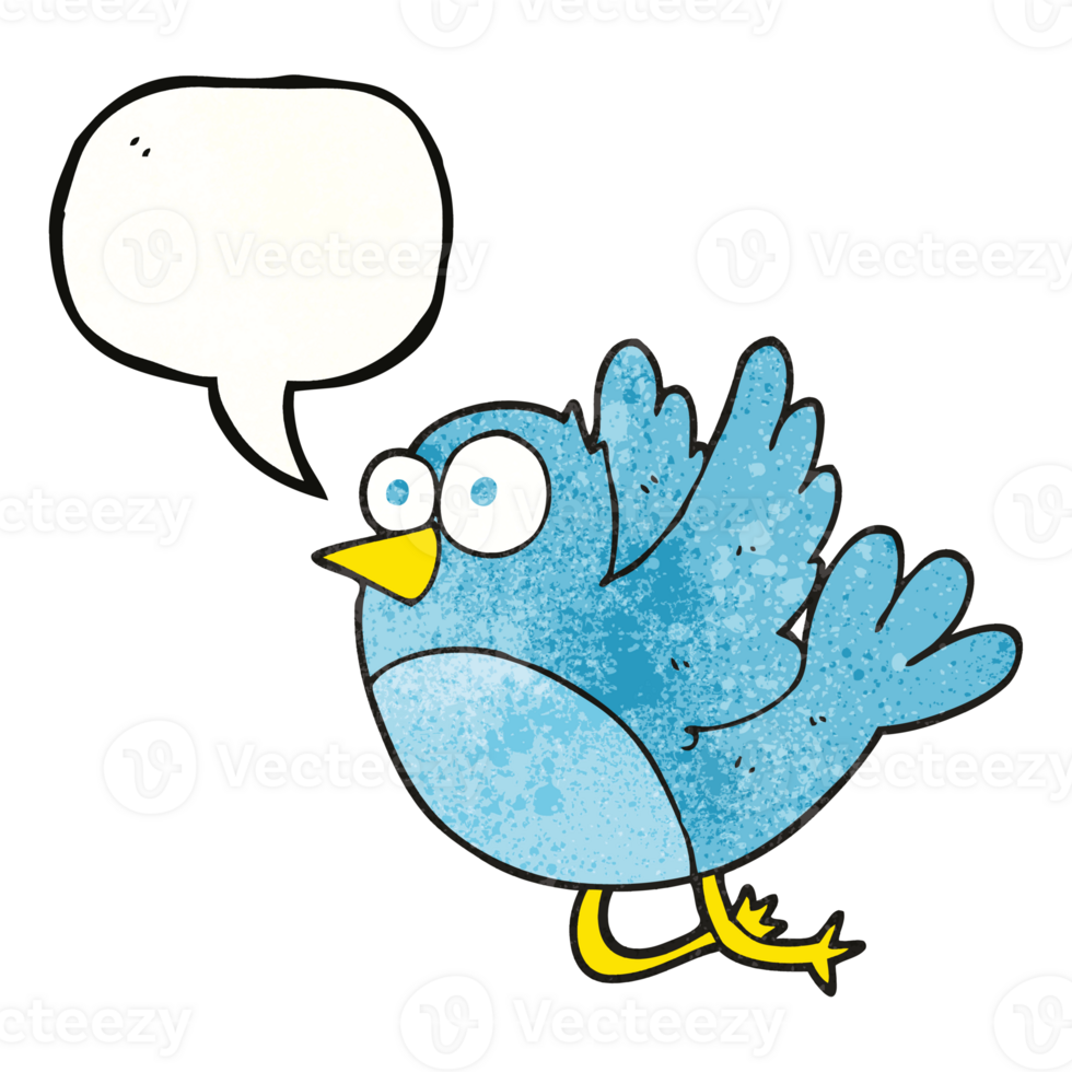 speech bubble textured cartoon bird png