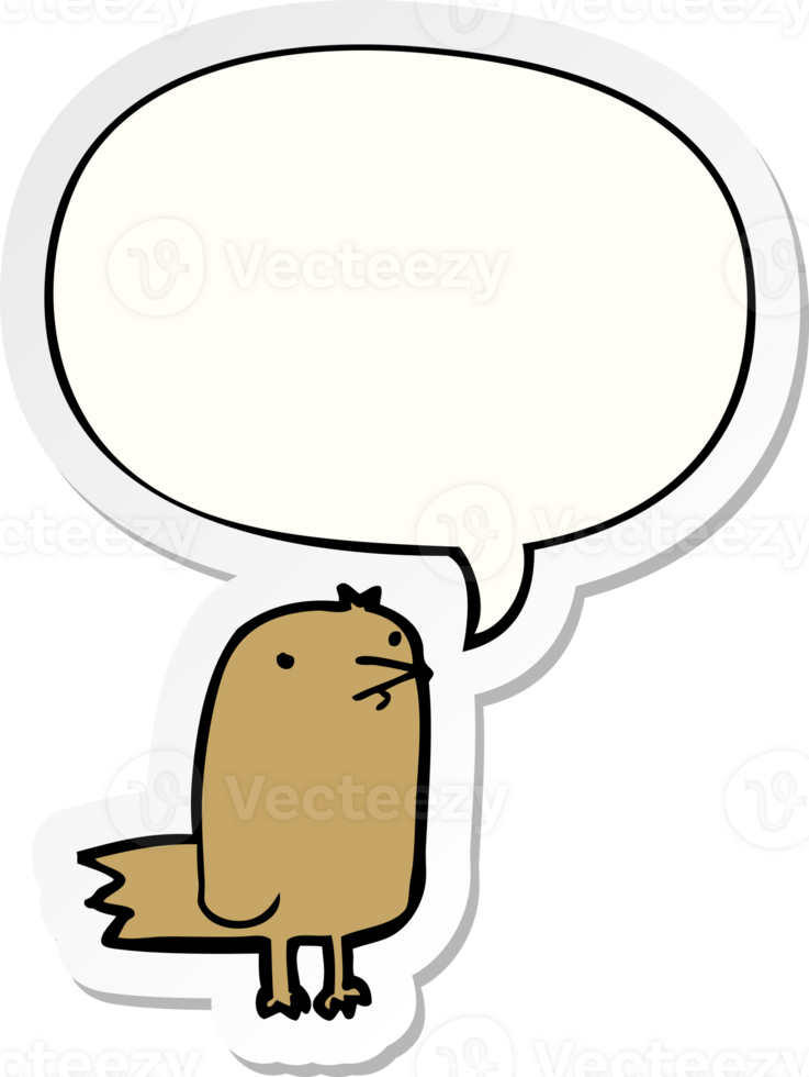 cartoon bird and speech bubble sticker png