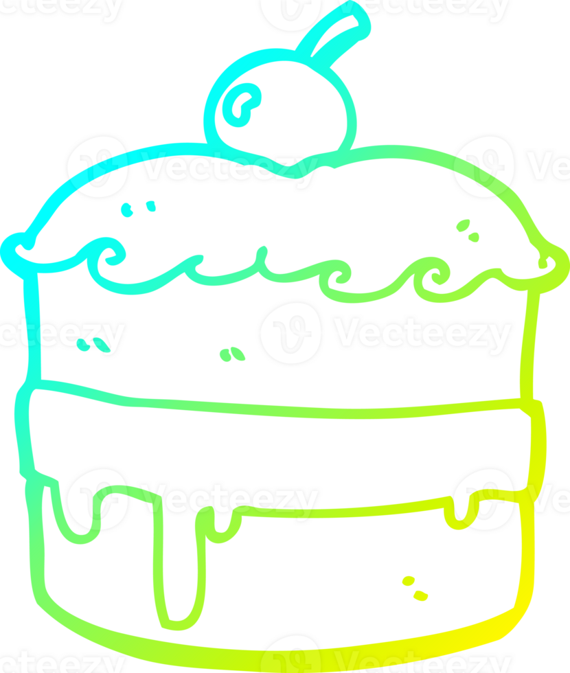 cold gradient line drawing cartoon cake png