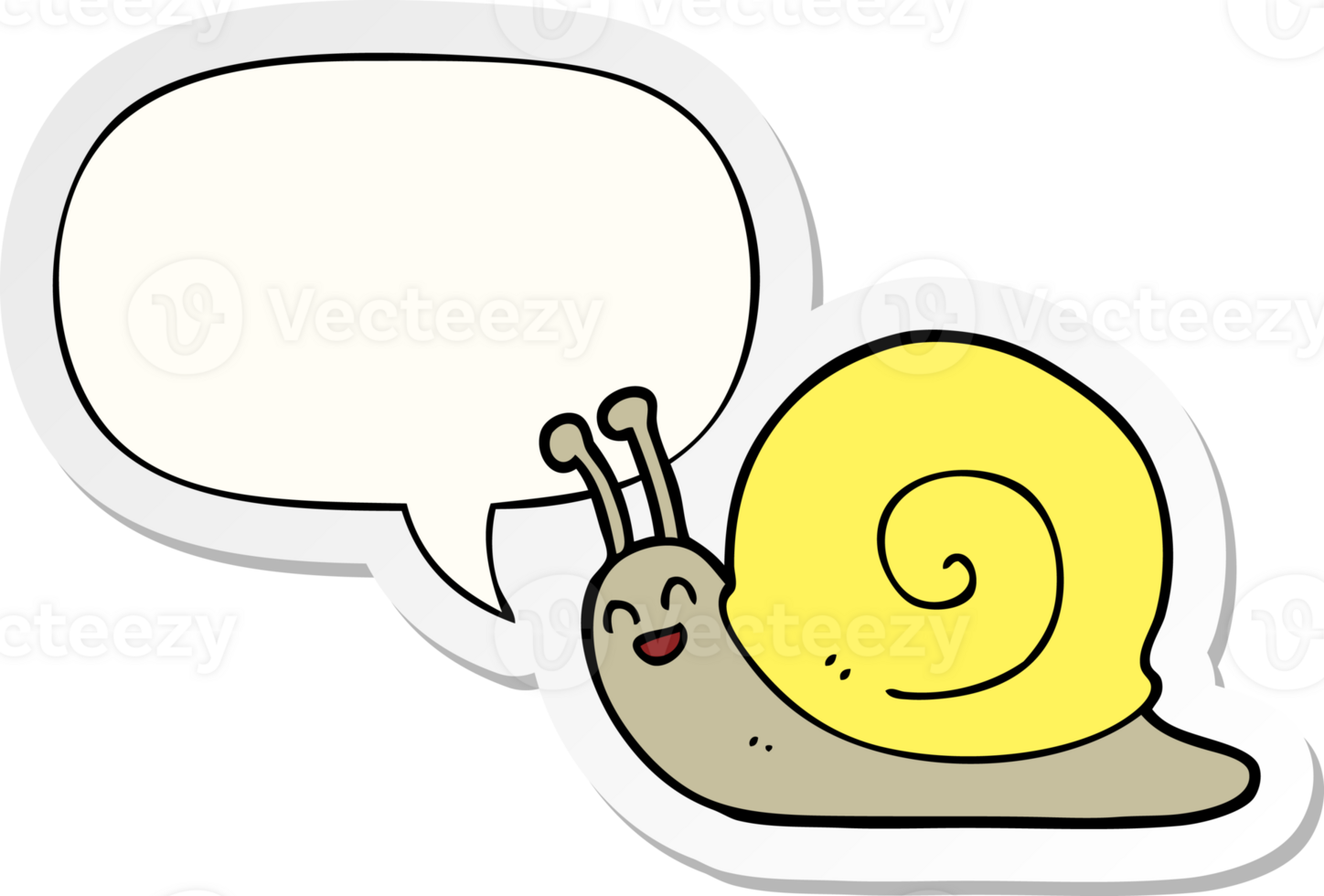 cartoon snail and speech bubble sticker png