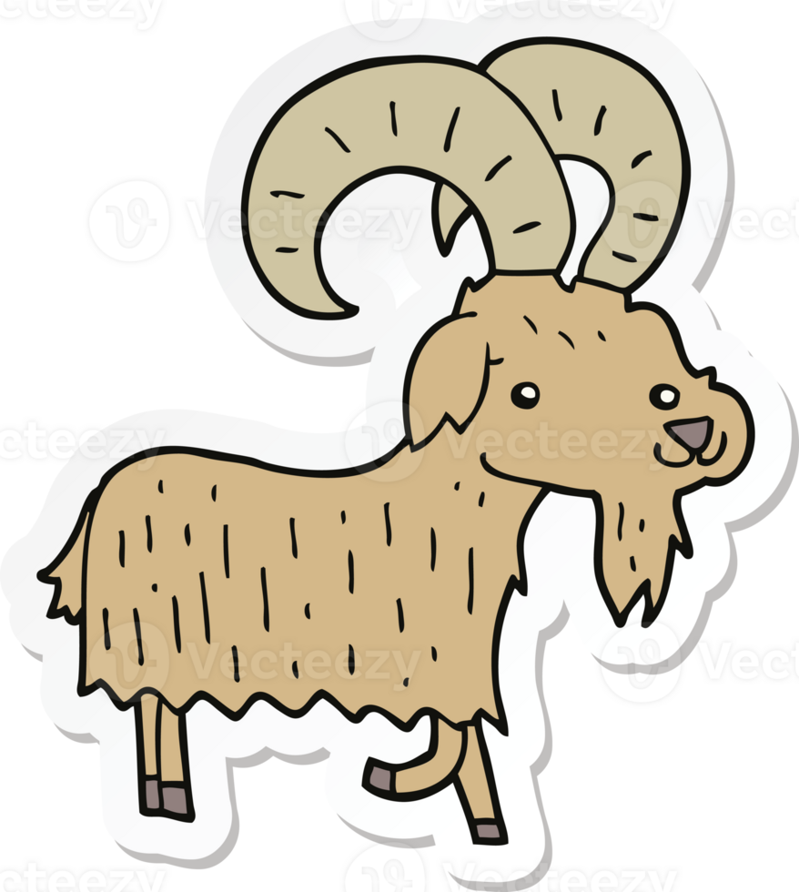 sticker of a cartoon goat png