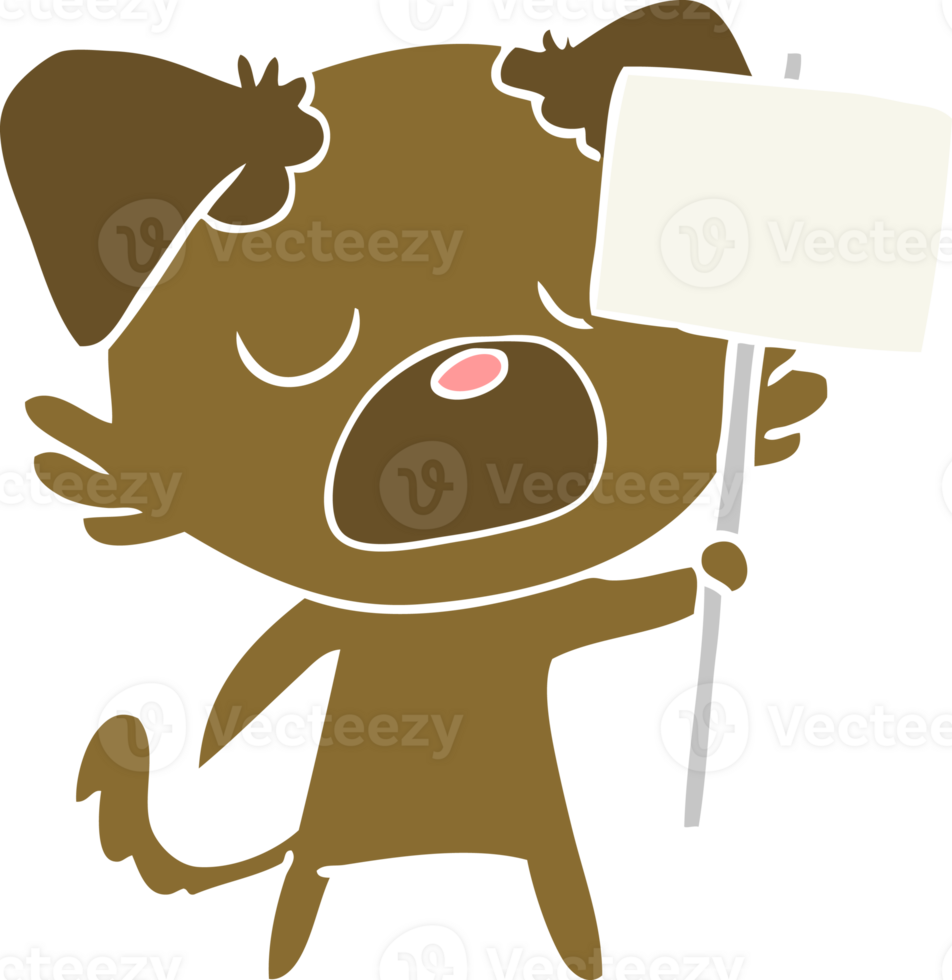 flat color style cartoon dog png