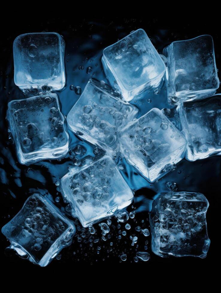 AI generated icecubes background,icecubes texture,icecubes wallpaper,ice helps to feel refreshed and cool water from the icecubes helps the water refresh your life and feel good.ice drinks photo