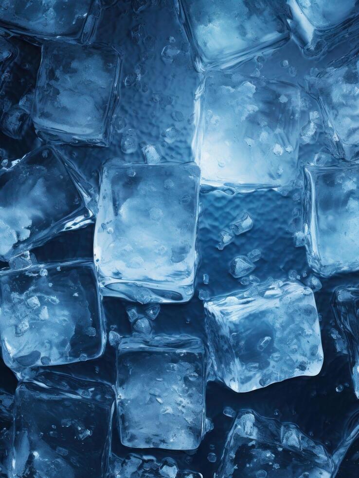 AI generated icecubes background,icecubes texture,icecubes wallpaper,ice helps to feel refreshed and cool water from the icecubes helps the water refresh your life and feel good.ice drinks photo