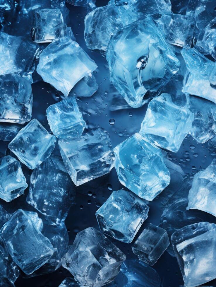 AI generated icecubes background,icecubes texture,icecubes wallpaper,ice helps to feel refreshed and cool water from the icecubes helps the water refresh your life and feel good.ice drinks photo