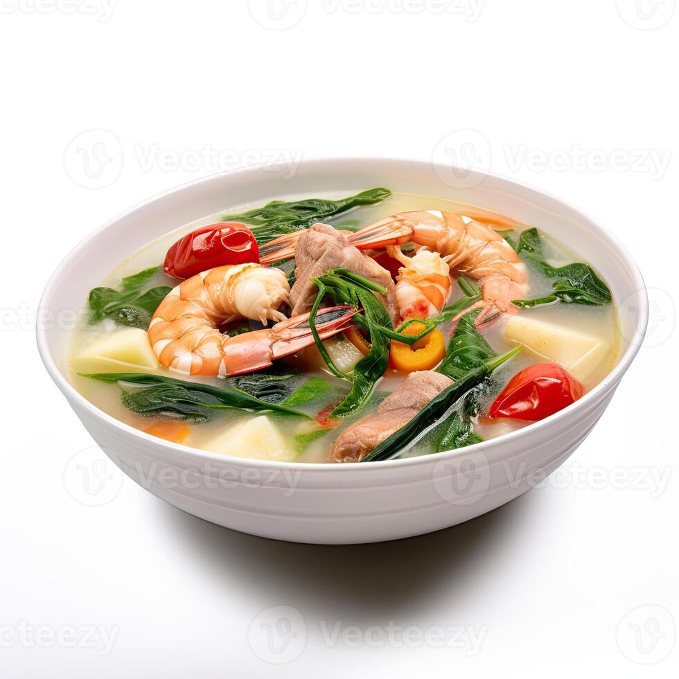 AI generated Sinigang soup closeup photo
