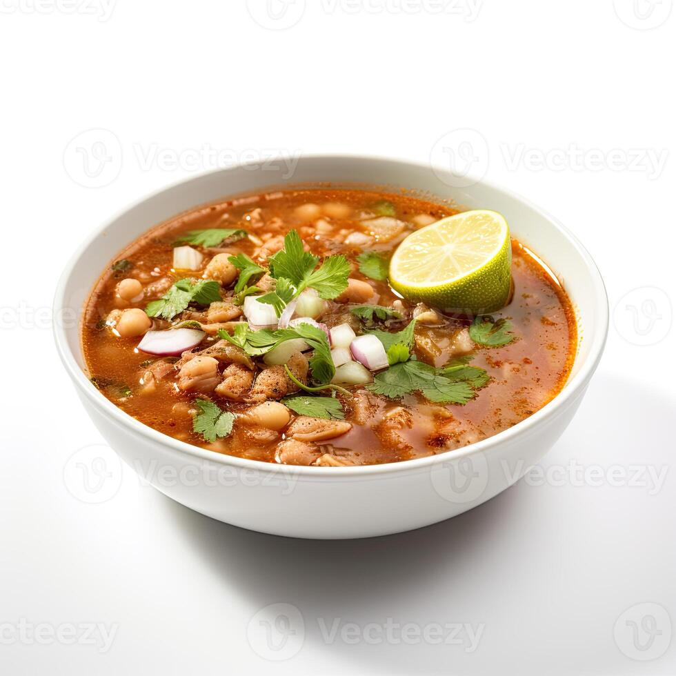 AI generated Posole soup closeup photo