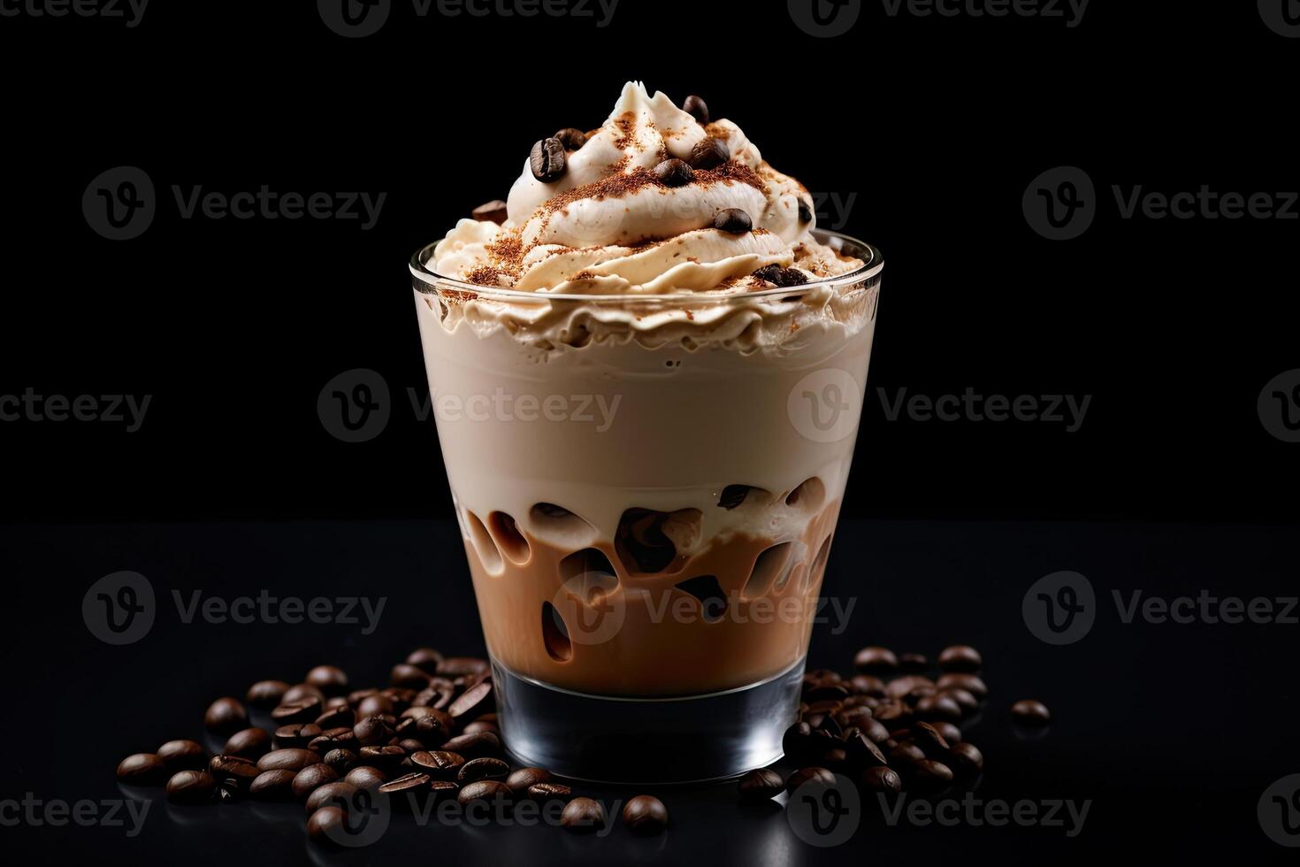AI generated dalgona coffee close up photo