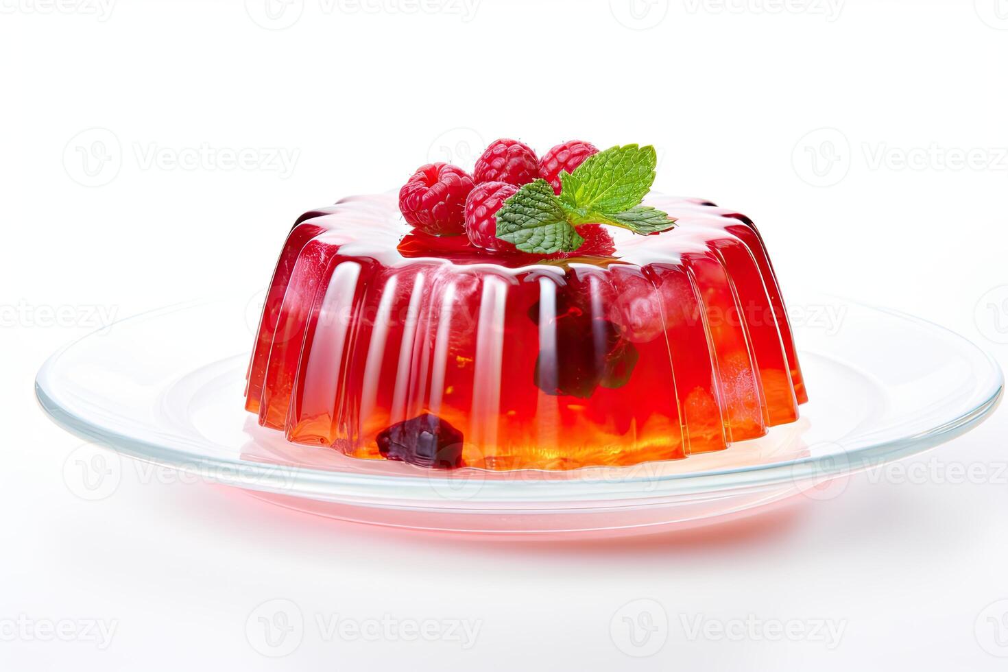 AI generated Jelly dish isolated on white background photo