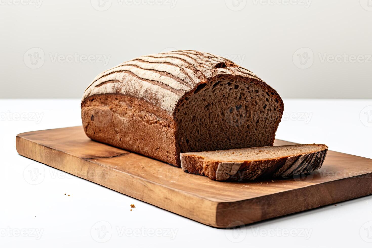 AI generated Rye bread closeup photo