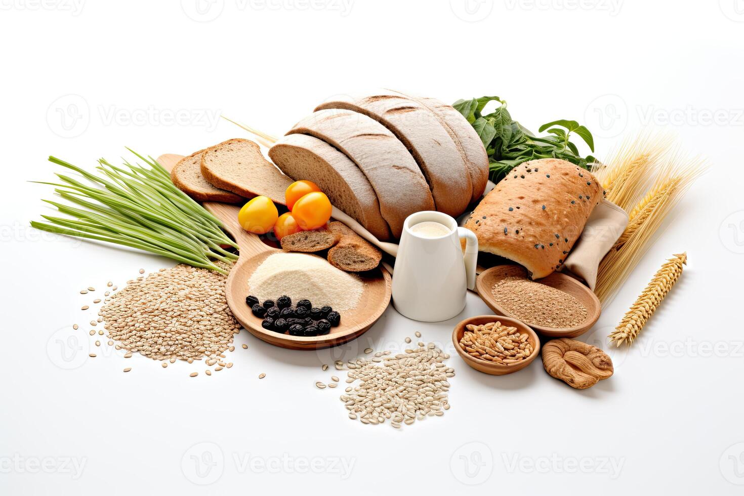 AI generated seeds and fiber food mix close up photo