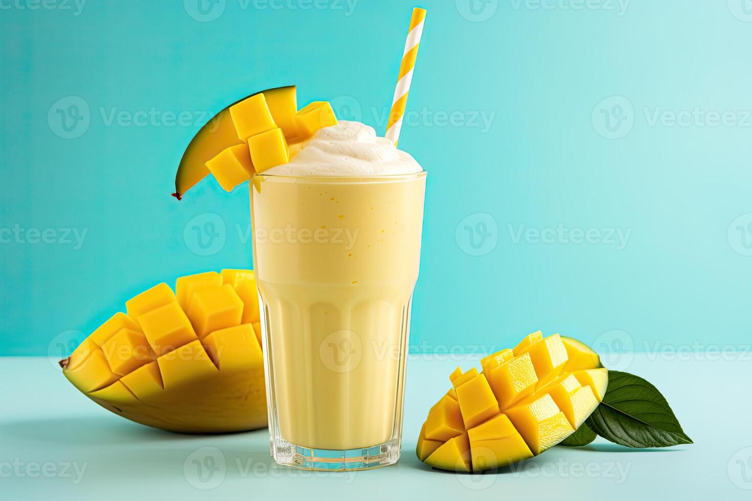 AI generated Mango milkshake clipart photo