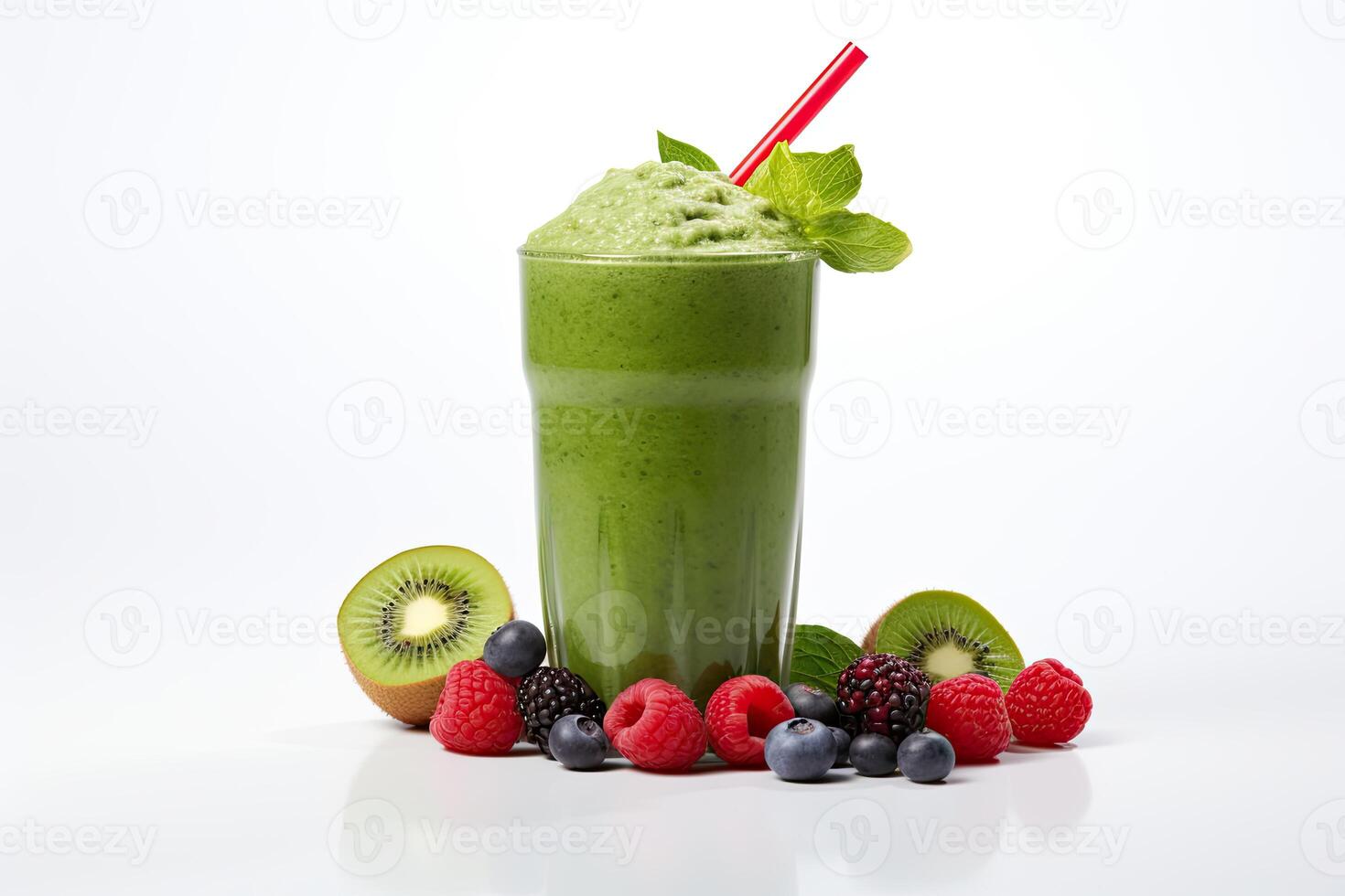 AI generated Kiwi green smoothie photo