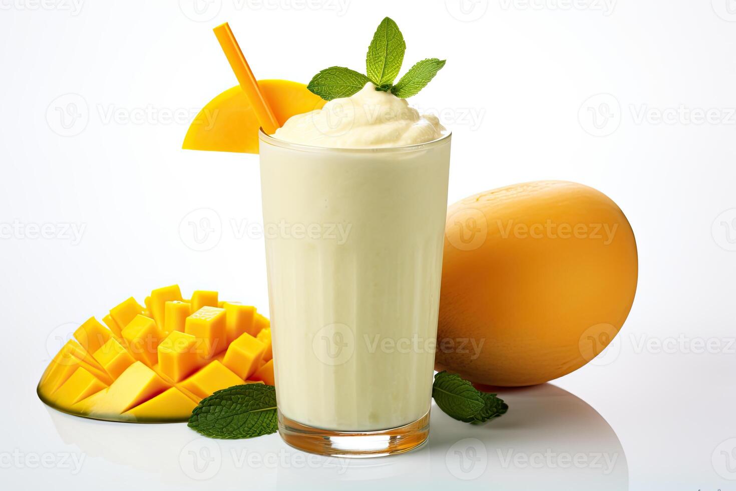 AI generated Mango milkshake clipart photo