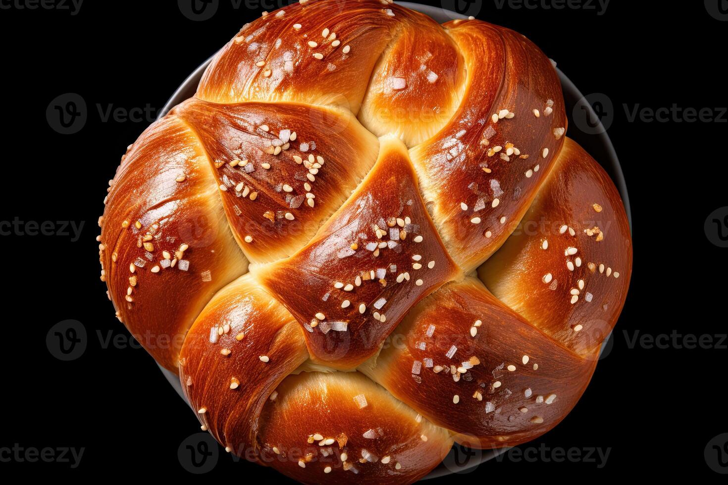 AI generated pretzel bread closeup photo