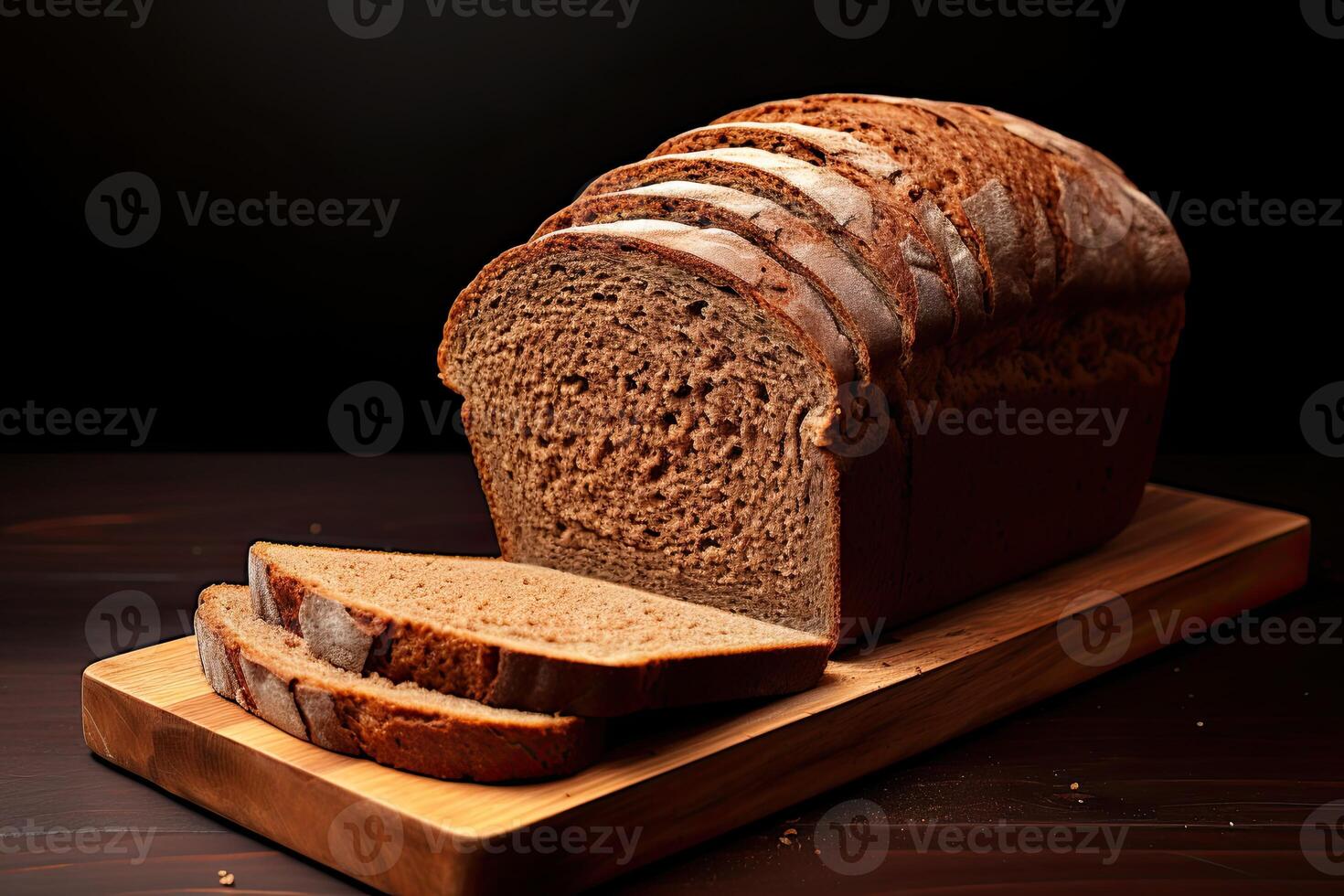 AI generated Rye bread closeup photo