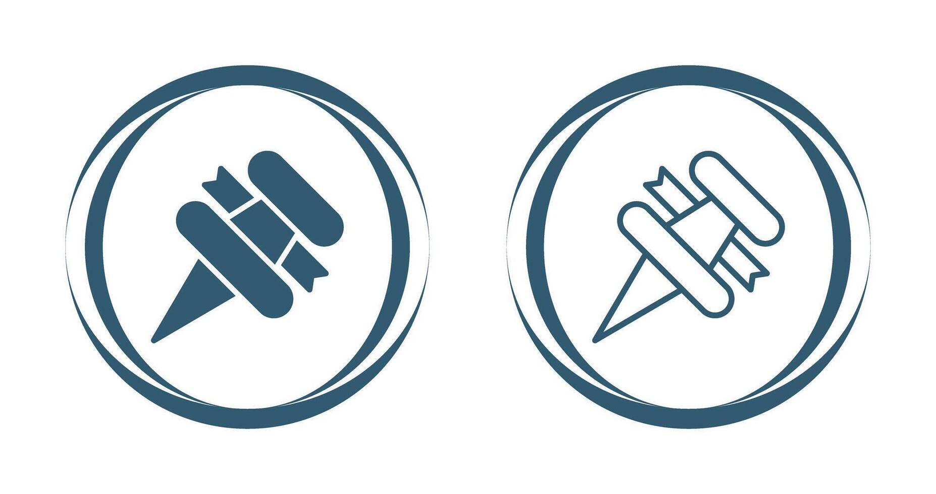 Thumbtack with ribbon Vector Icon