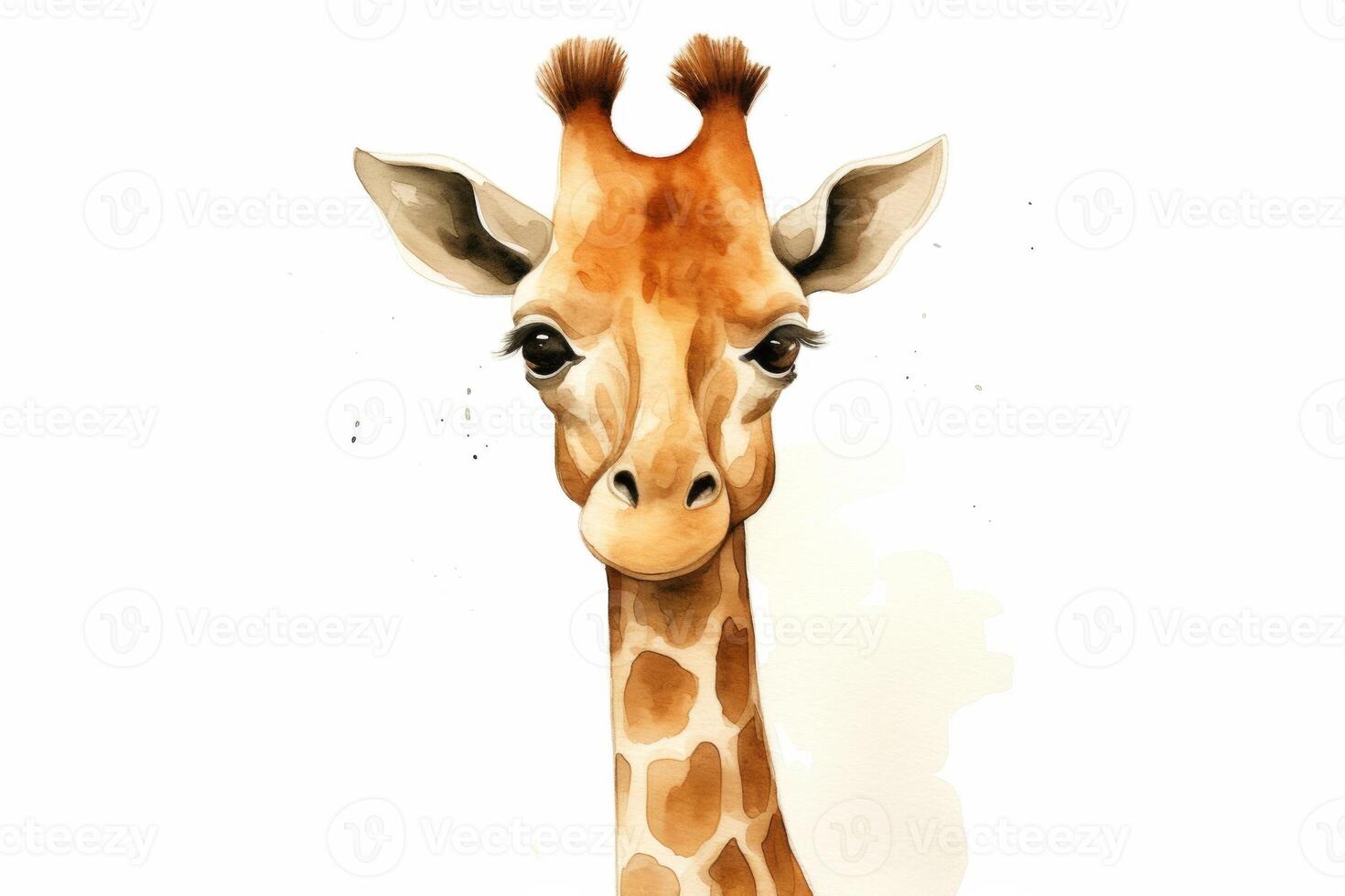 AI generated Giraffe isolated on white background photo