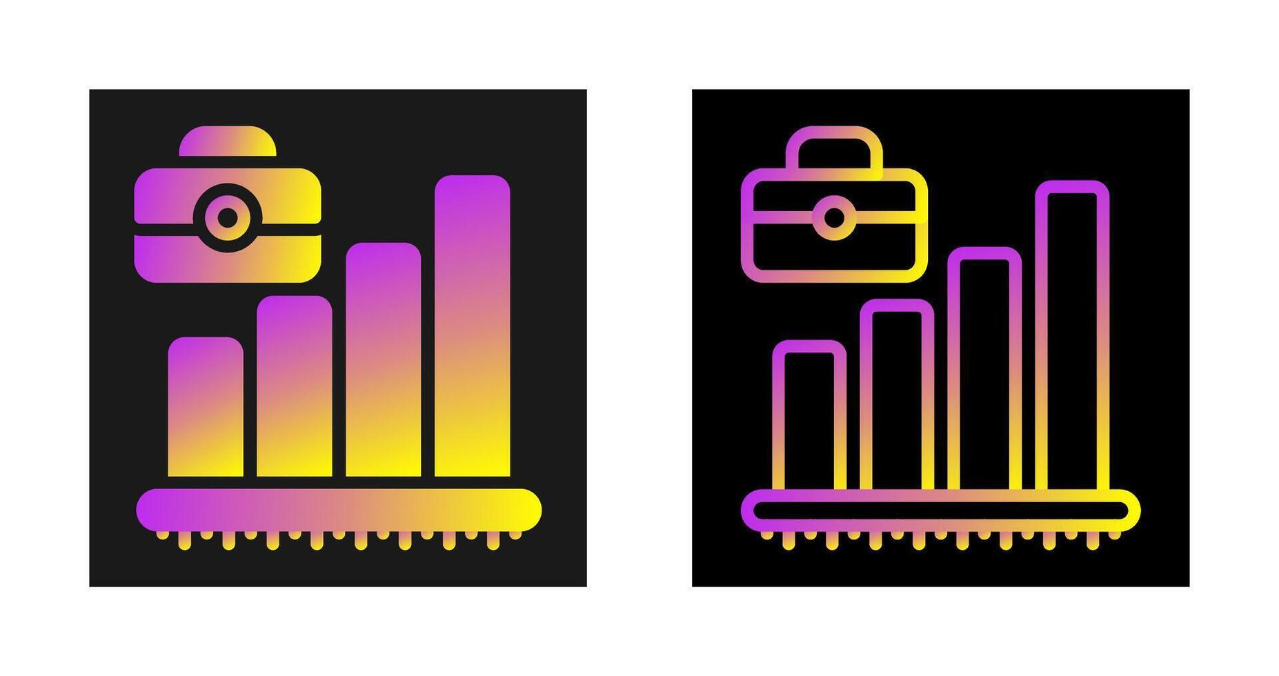 Briefcase with Chart Vector Icon