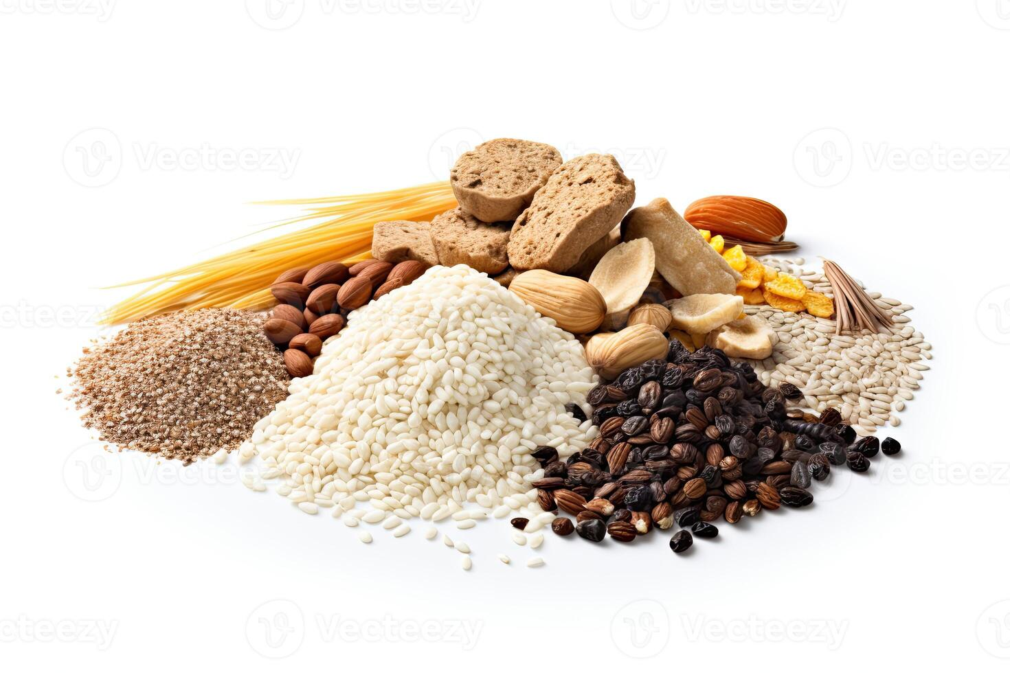 AI generated seeds and fiber food mix close up photo