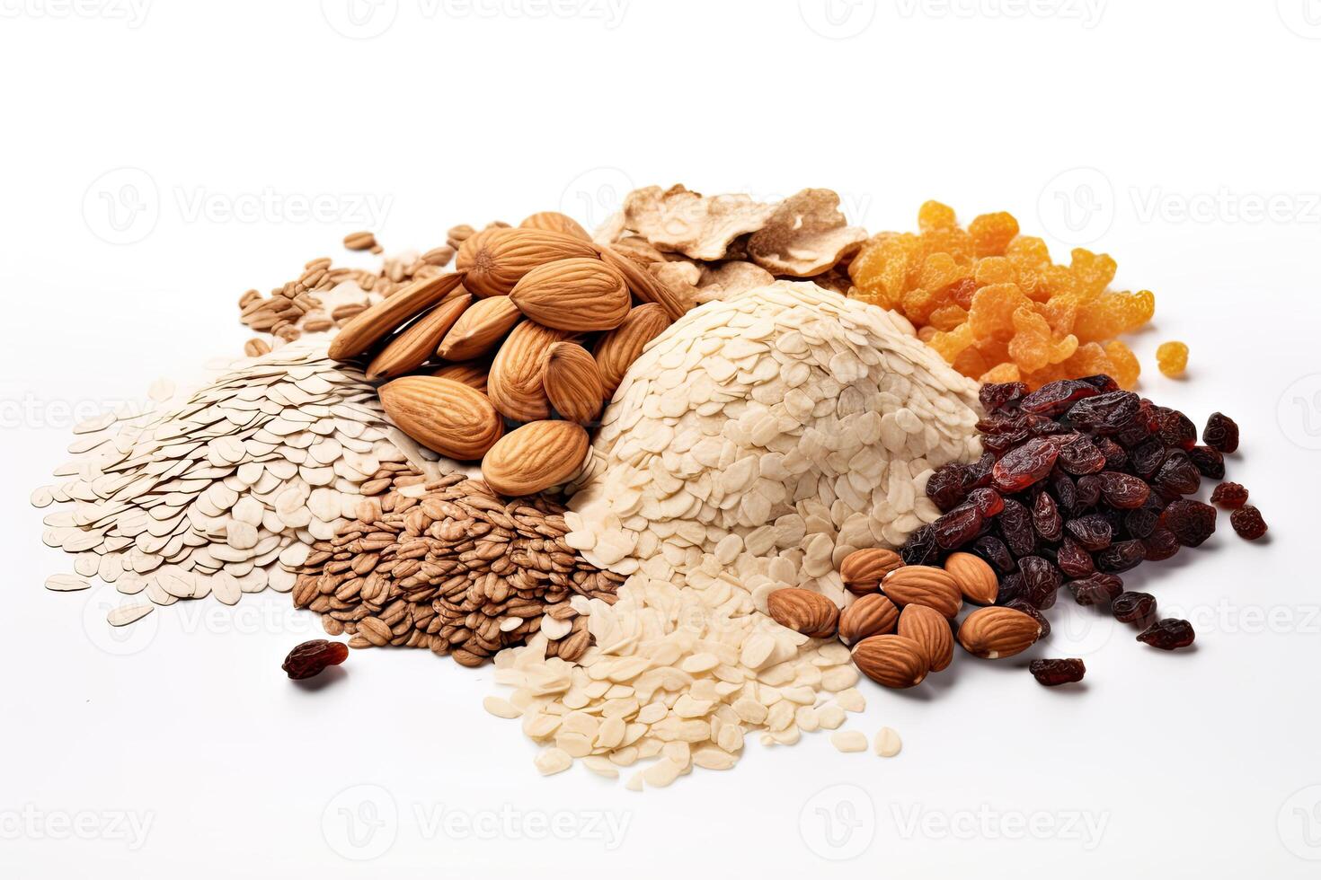 AI generated seeds and fiber food mix close up photo