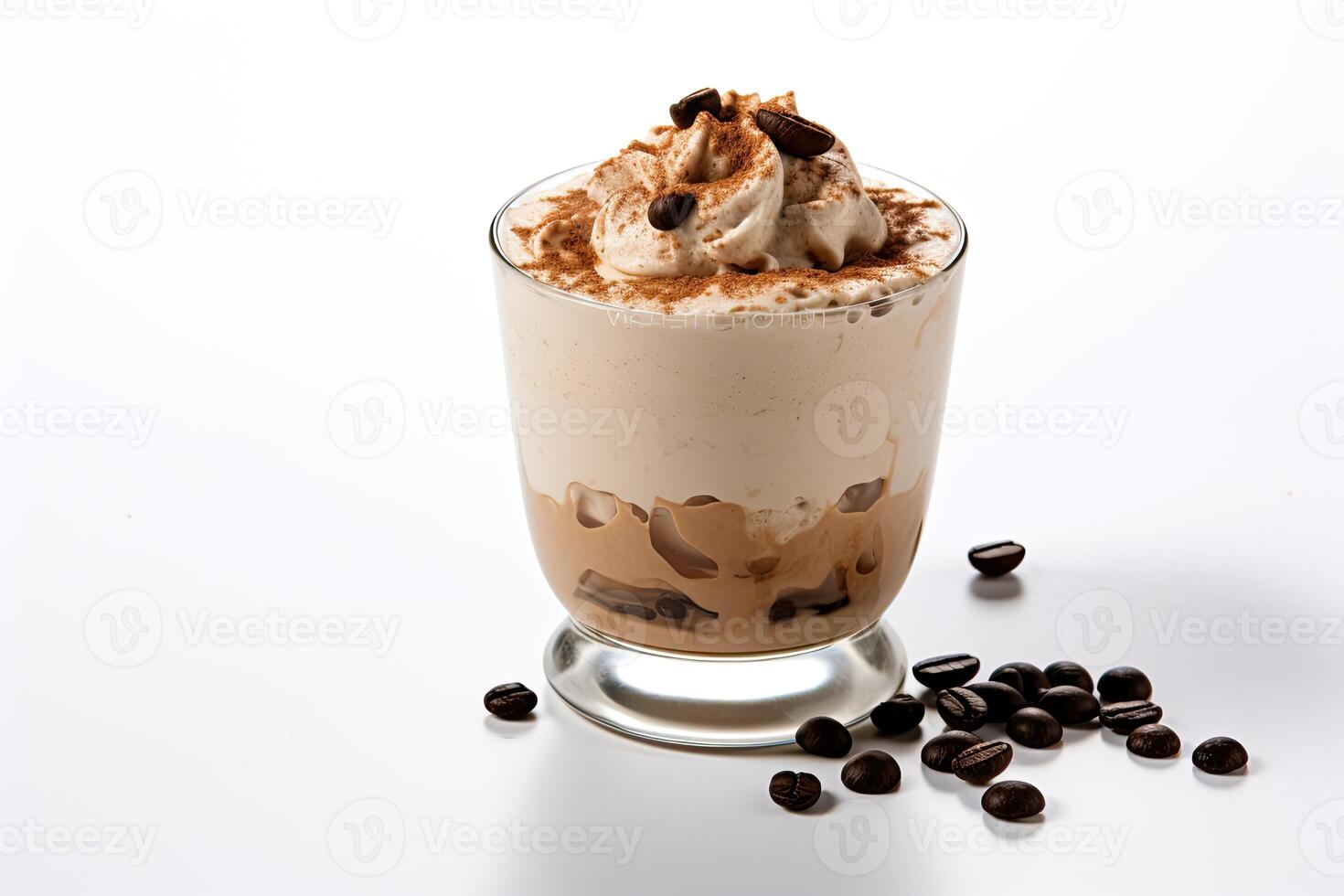 AI generated dalgona coffee close up photo