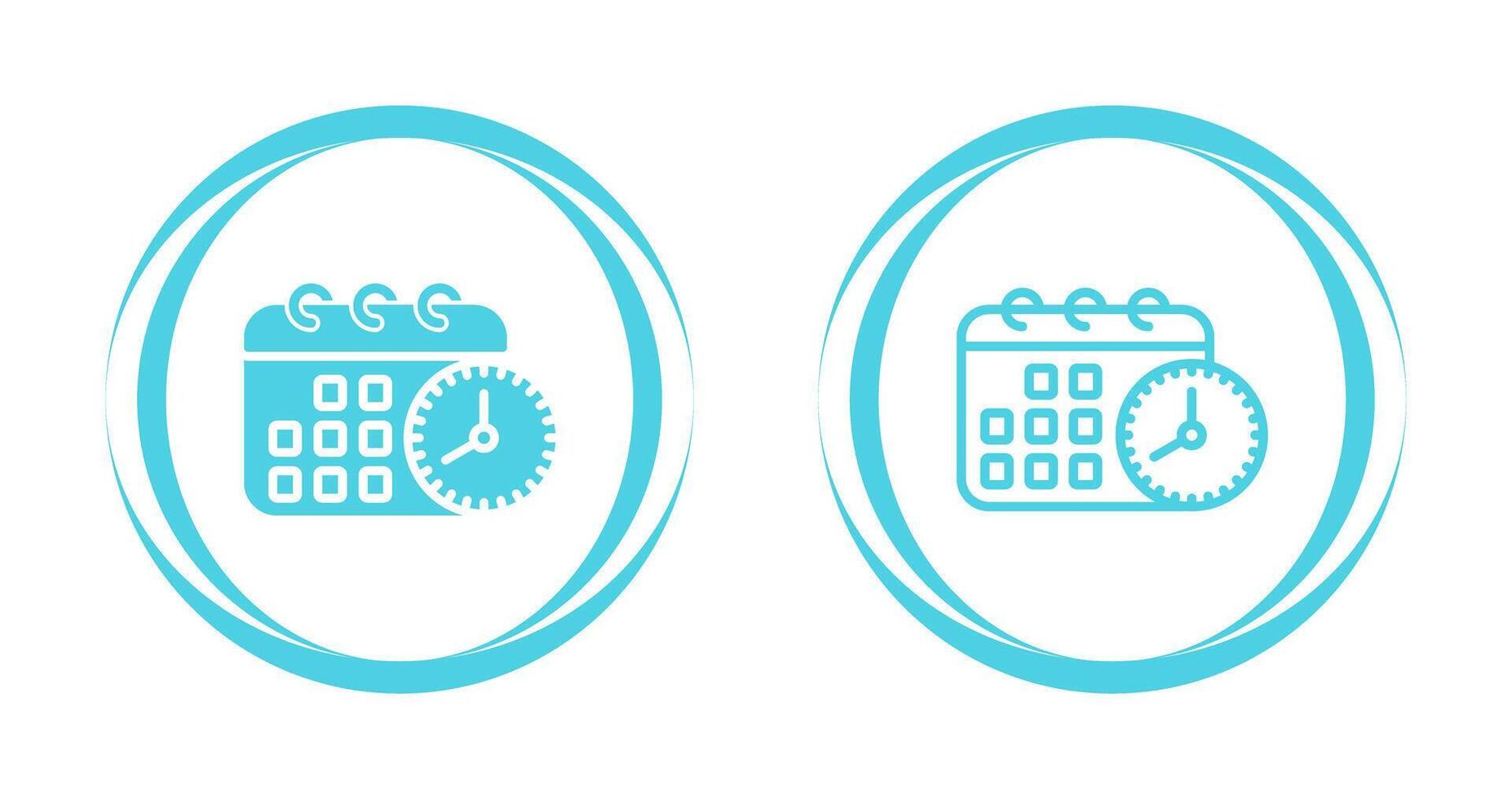 Calendar with clock Vector Icon