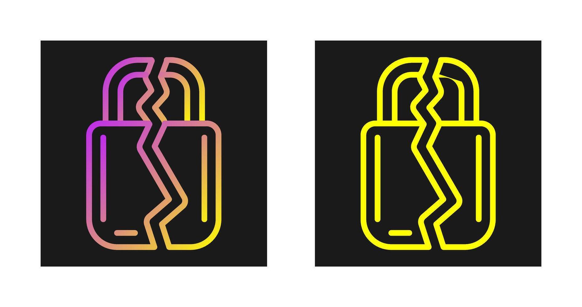 Brocken Padlock Vector Icon