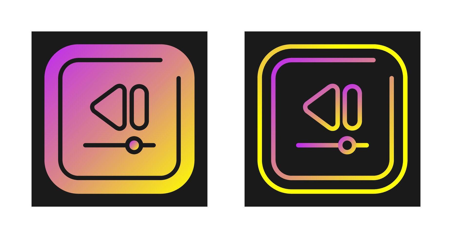 Video Rewind Square Vector Icon