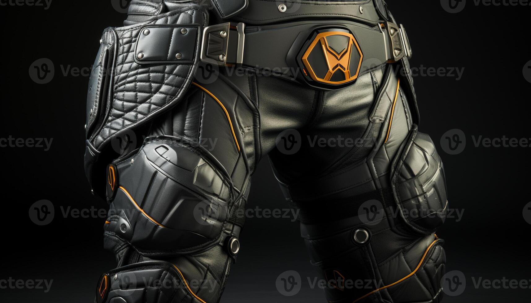 AI generated Futuristic military cyborgs in armored suits protect order and security generated by AI photo