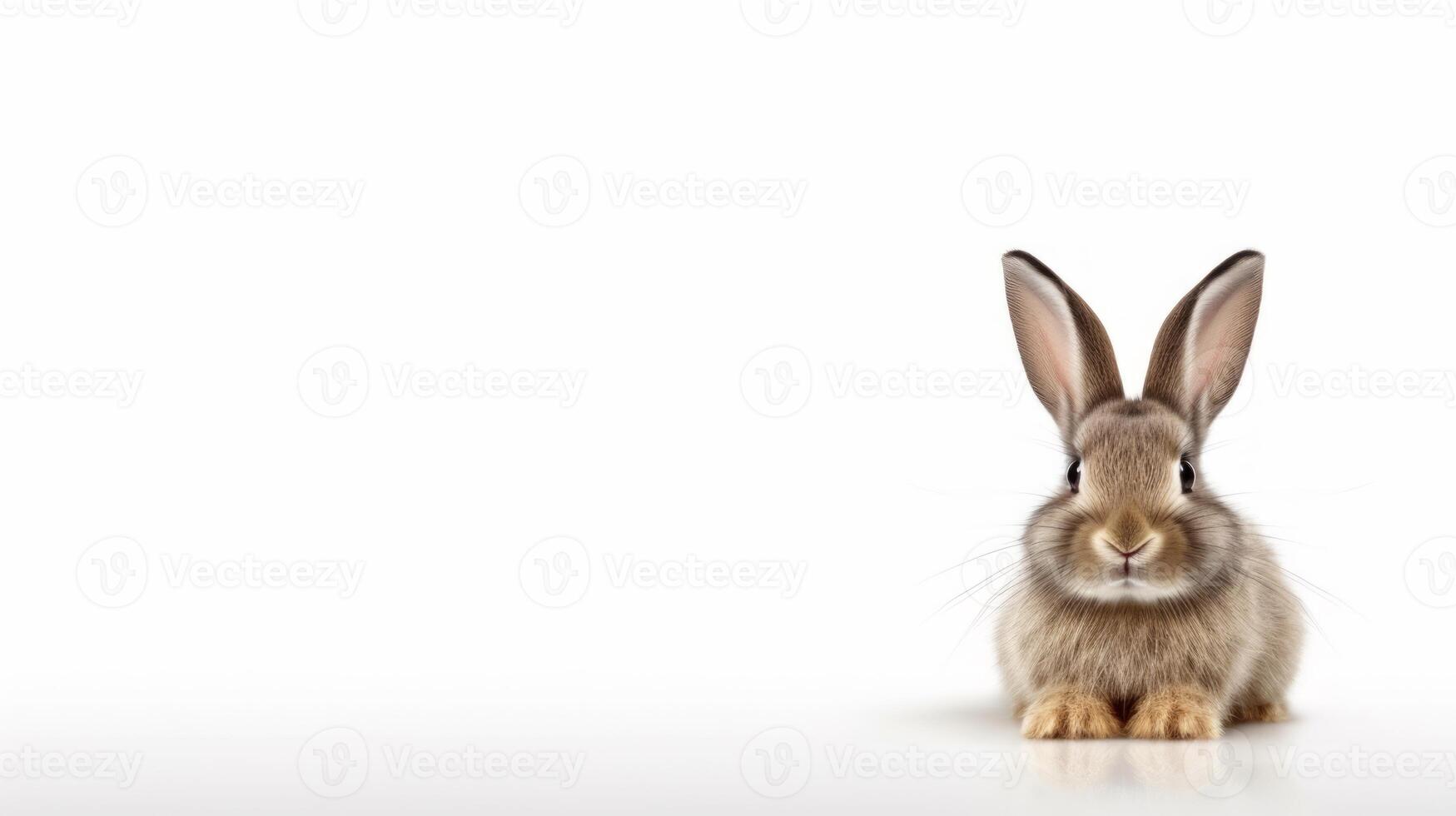 ai generado linda Conejo aislado con Copiar espacio para Pascua de Resurrección antecedentes. foto