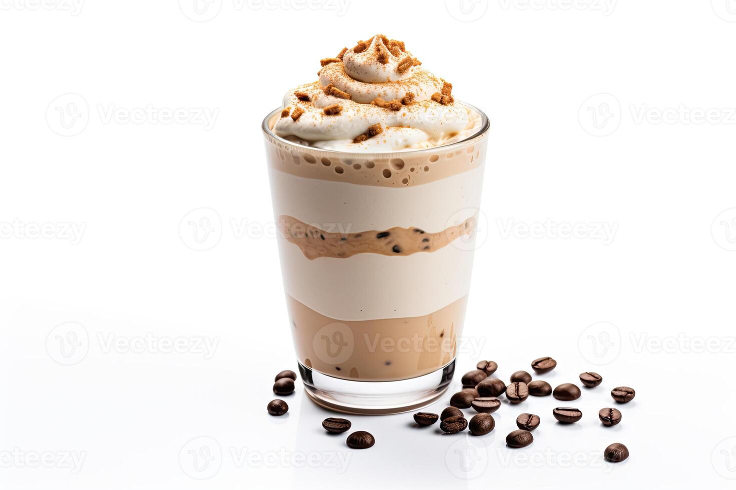 AI generated dalgona coffee close up photo