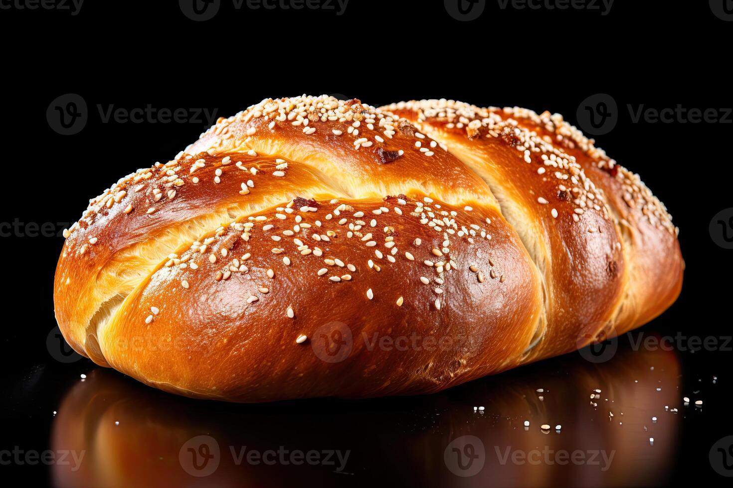 AI generated pretzel bread closeup photo