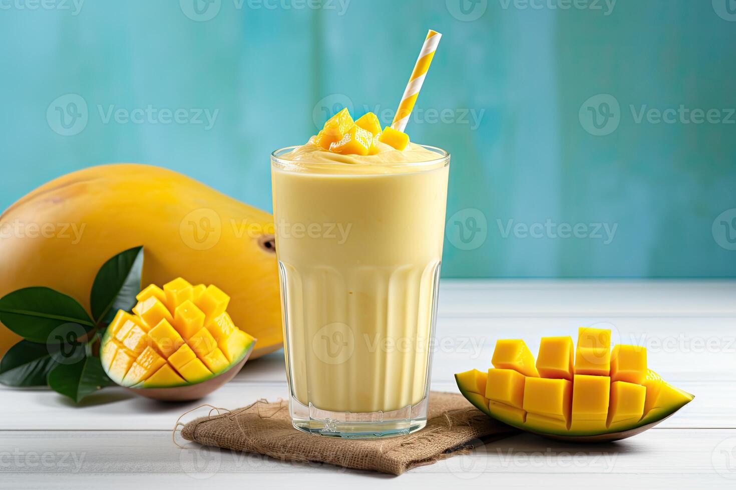 AI generated Mango milkshake clipart photo