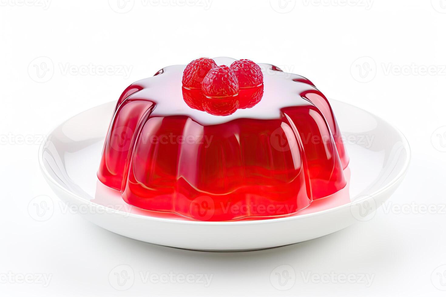 AI generated Jelly dish isolated on white background photo