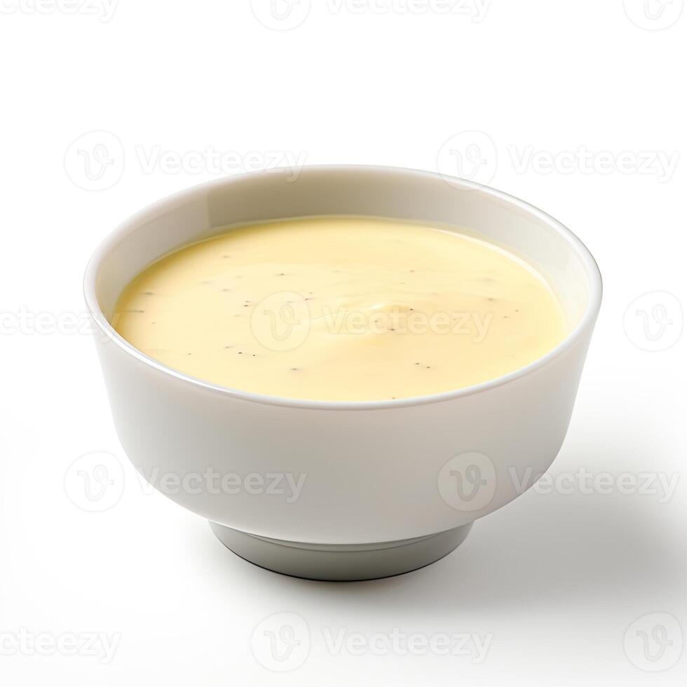 AI generated bisque soup closeup isolated on white background photo