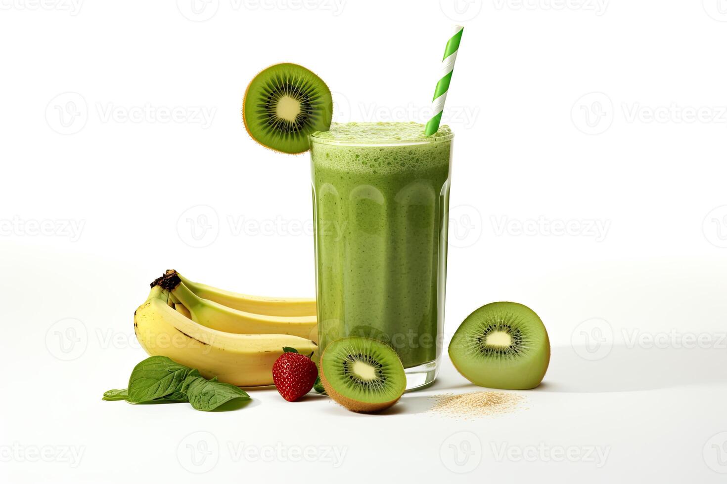 AI generated Kiwi green smoothie photo