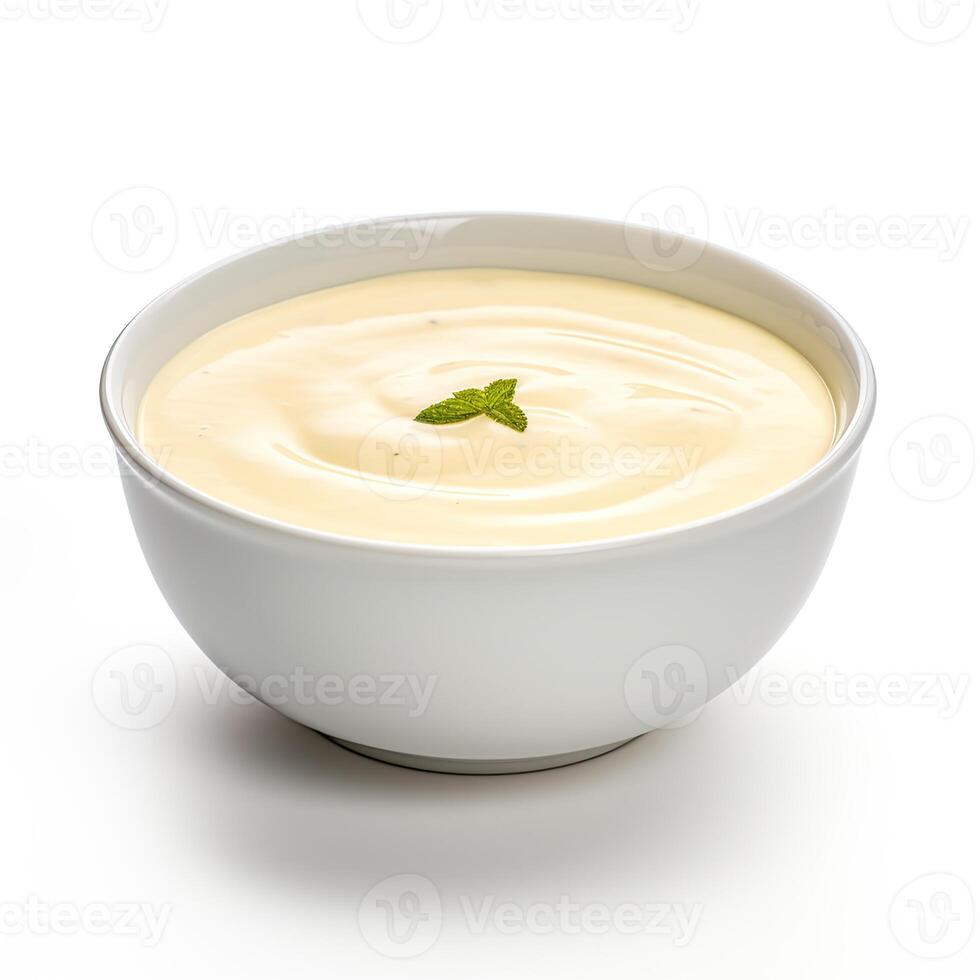 AI generated bisque soup closeup isolated on white background photo