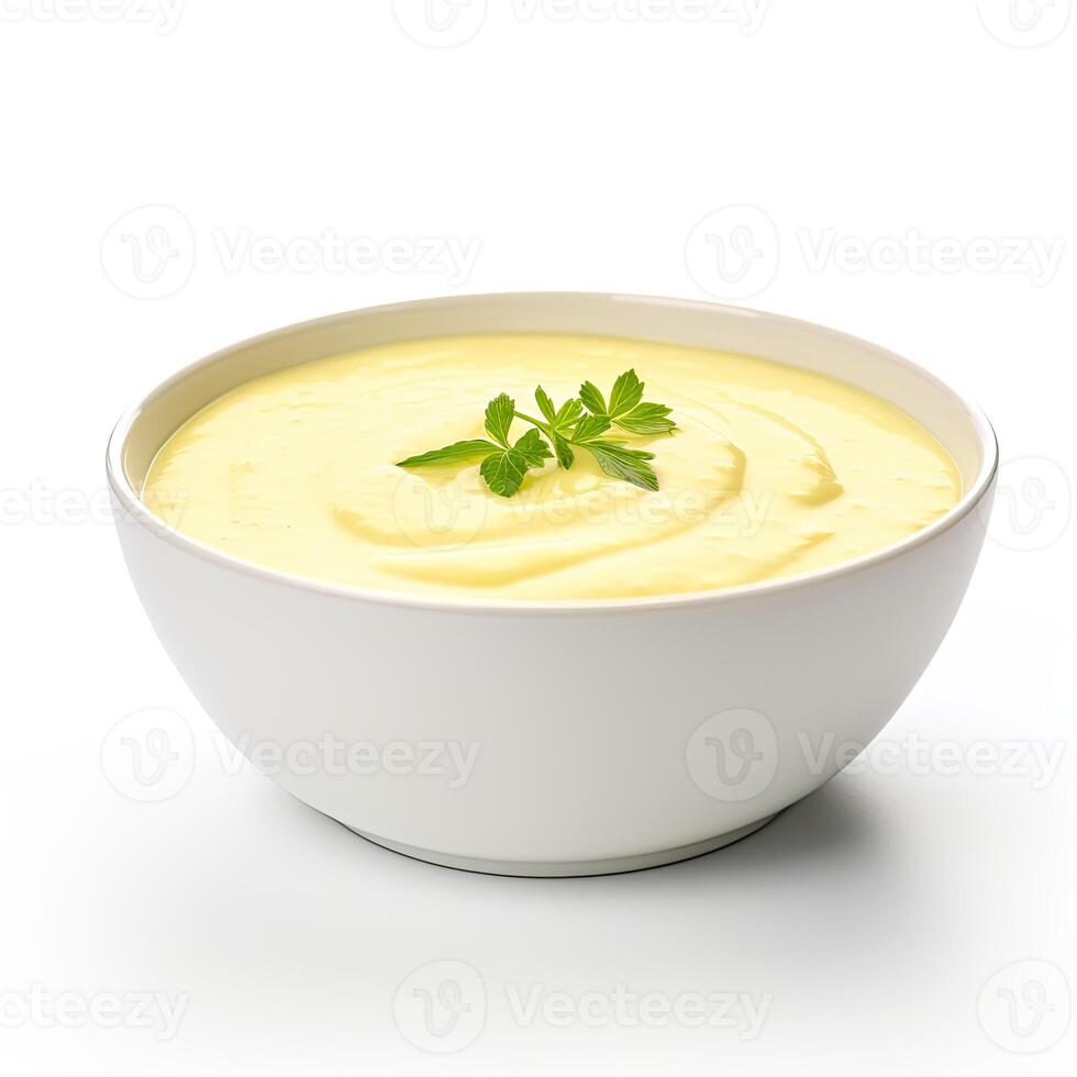 AI generated Corn soup closeup photo