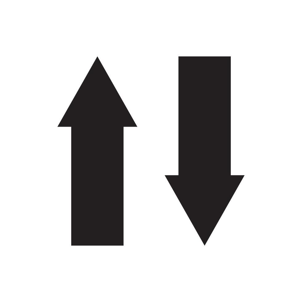 Download and Upload arrow Icon Vector Two arrows Data network simple graphic icon.