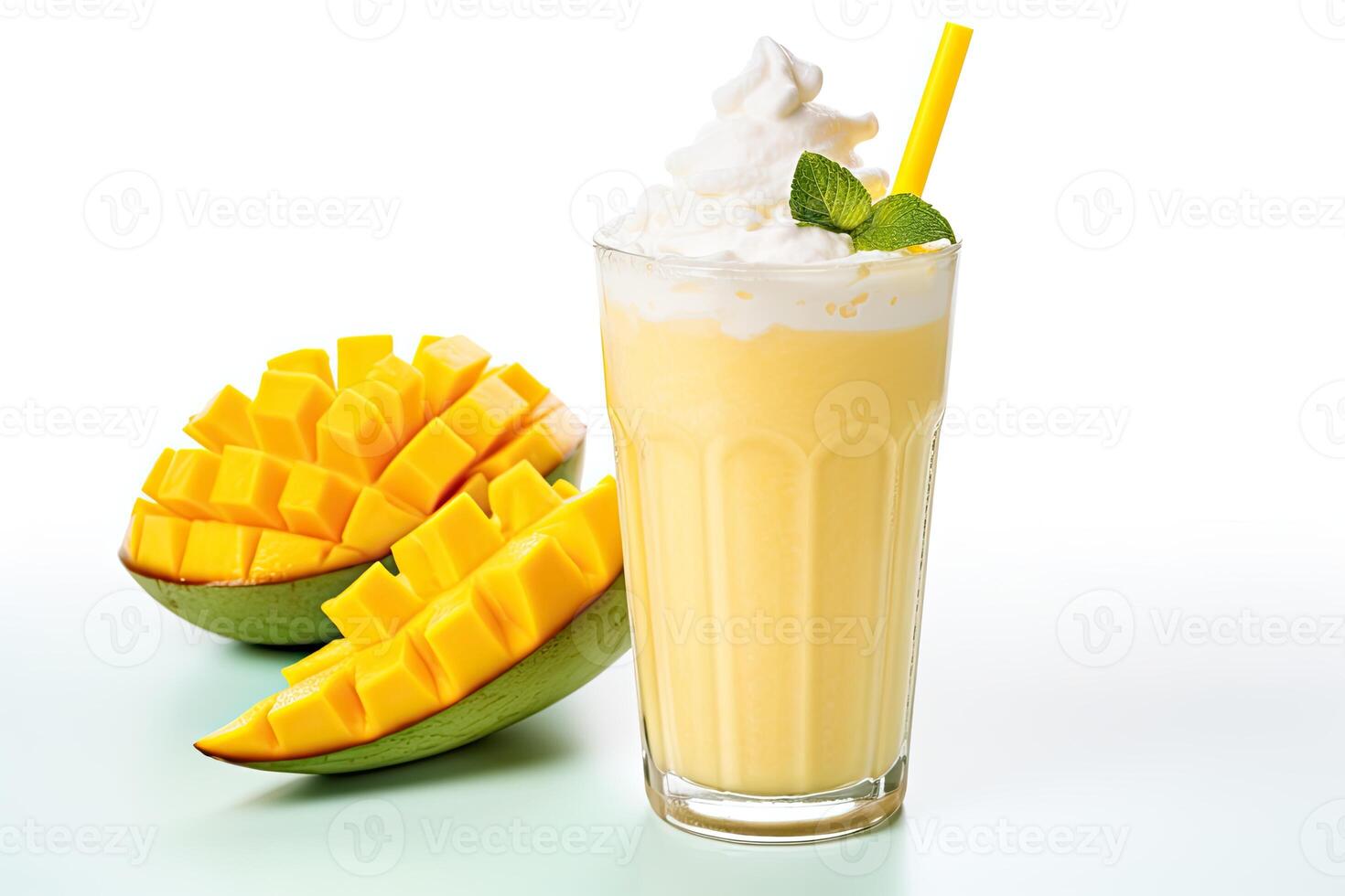 AI generated Mango milkshake clipart photo