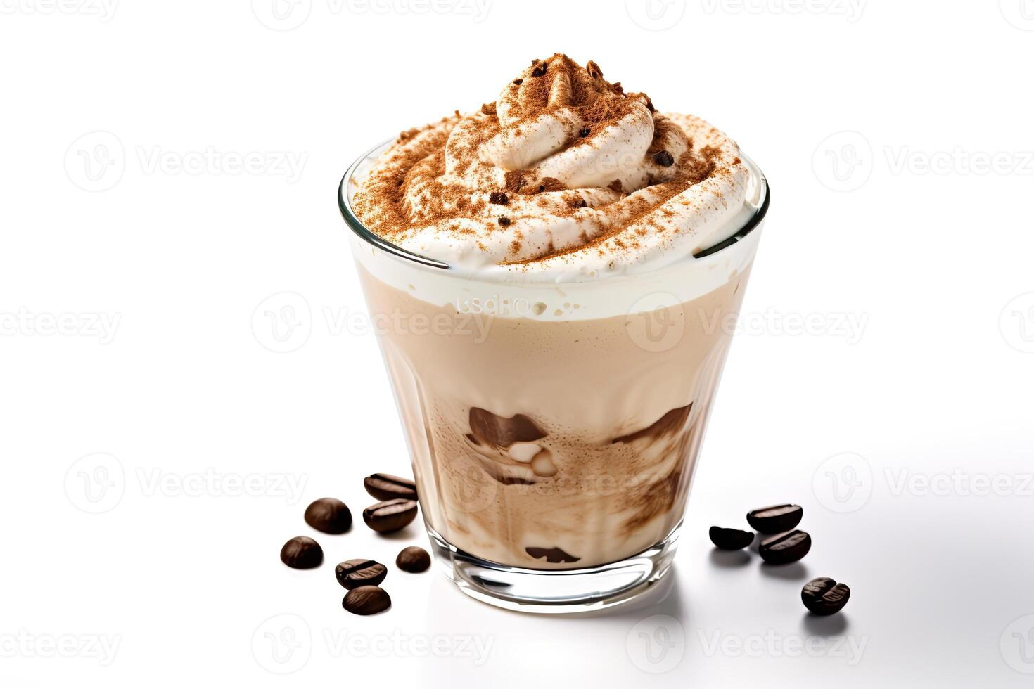 AI generated dalgona coffee close up photo