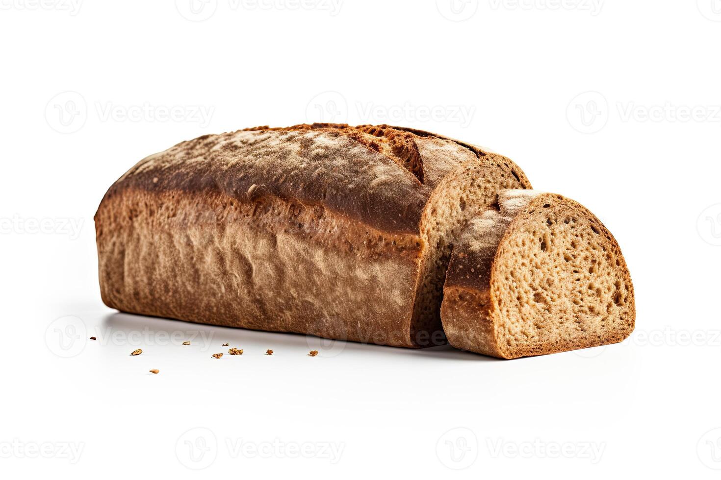 AI generated Rye bread closeup photo