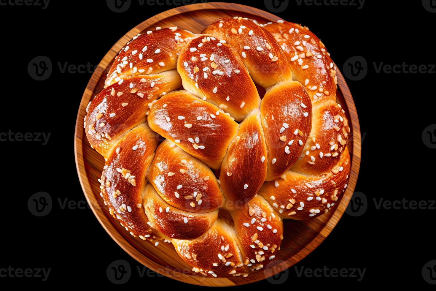 AI generated pretzel bread closeup photo