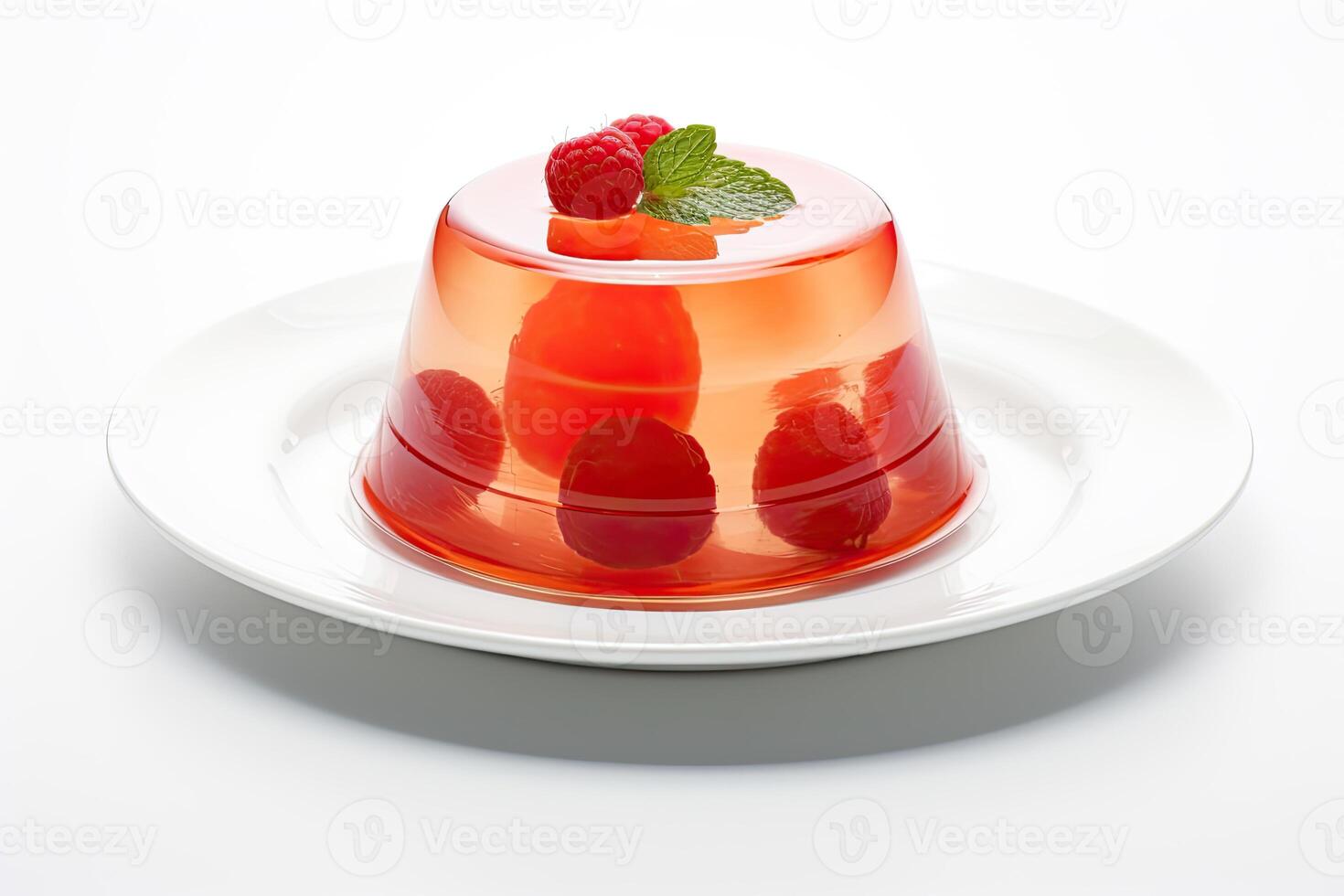 AI generated Jelly dish isolated on white background photo