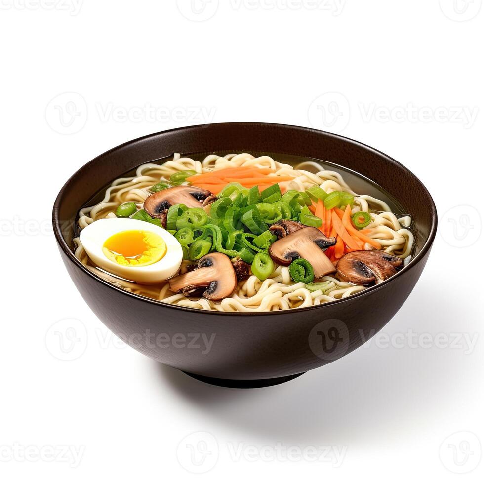 AI generated Ramen soup closeup photo