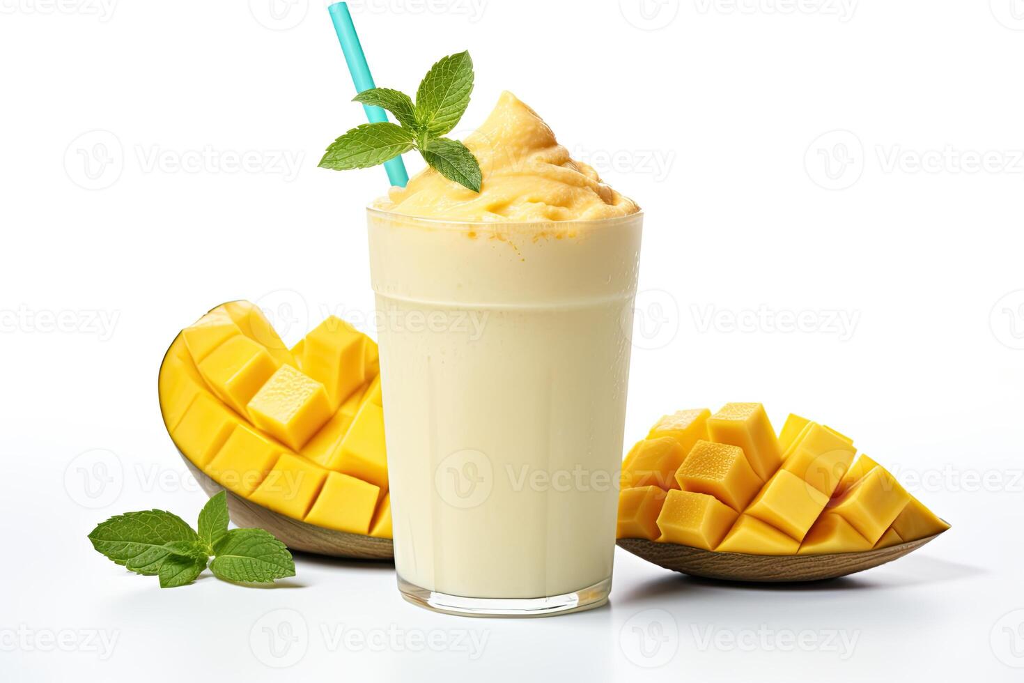 AI generated Mango milkshake clipart photo