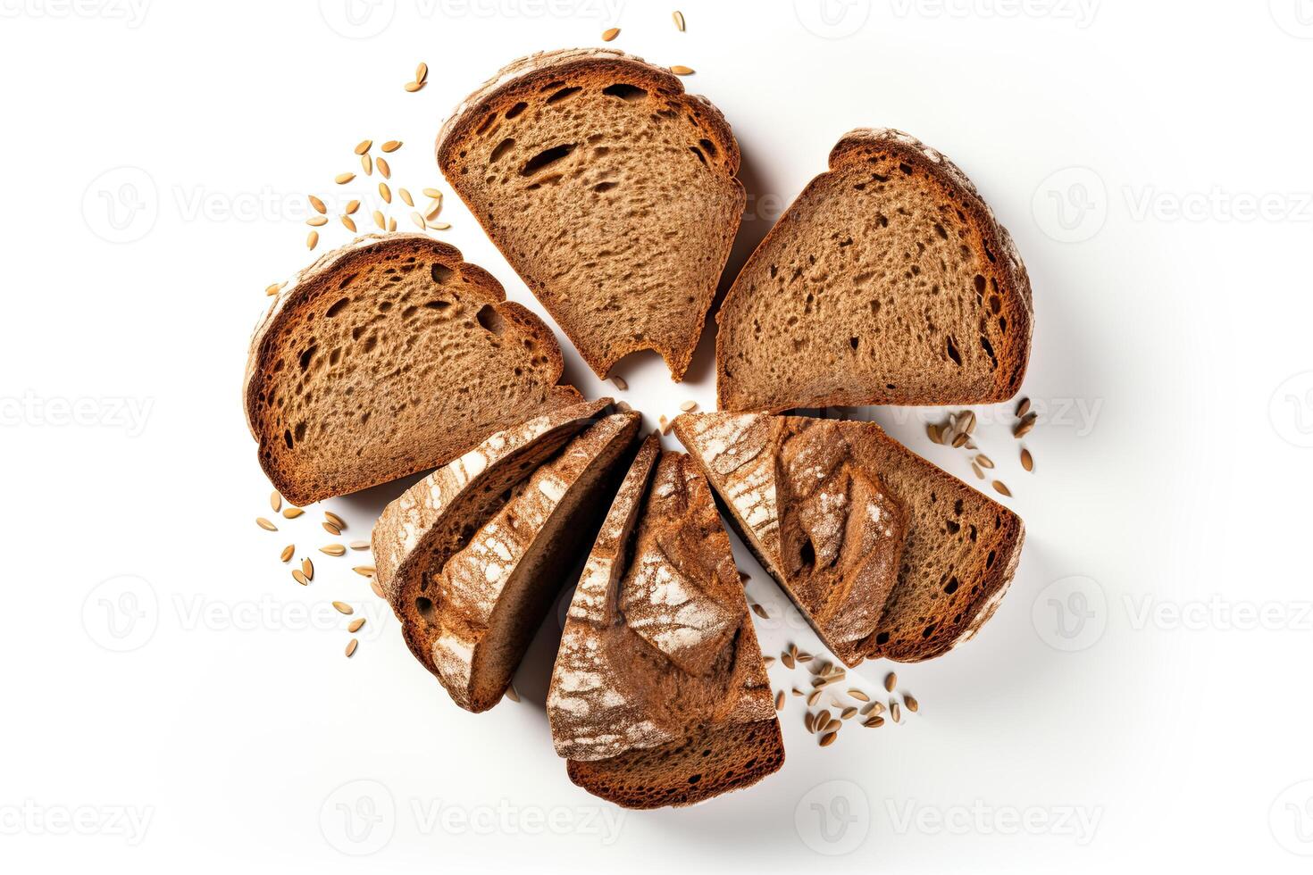 AI generated Rye bread closeup photo