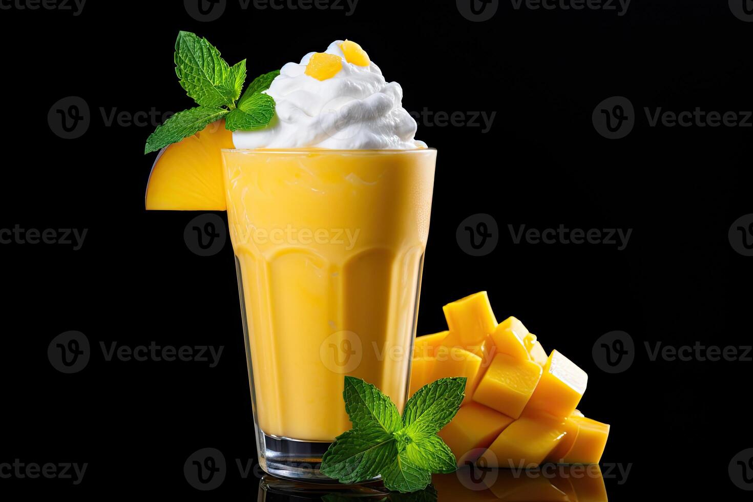 AI generated Mango milkshake clipart photo
