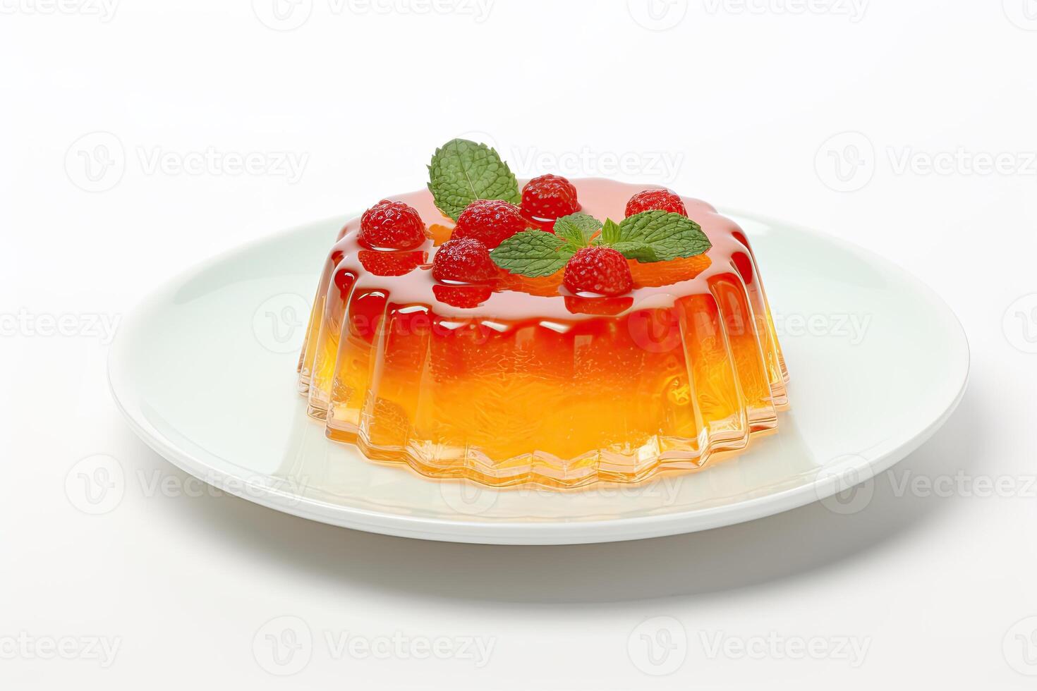 AI generated Jelly dish isolated on white background photo